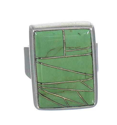 Silver Southwest Turquoise Ring Size 8-1/4 MX62336