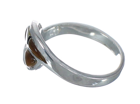 Southwest Sterling Silver Multicolor Jewelry Ring Size 6-1/4 VX61720