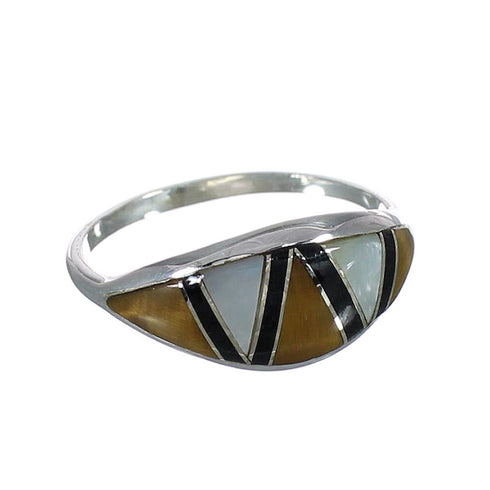 Multicolor Southwest Authentic Sterling Silver Jewelry Ring Size 6-1/4 VX61735