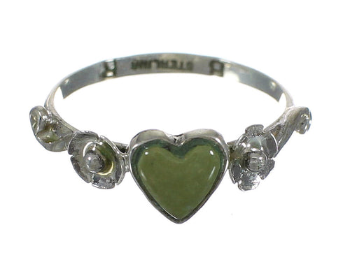 Sterling Silver And Turquoise Southwest Heart Flower Ring Size 6-3/4 WX80388