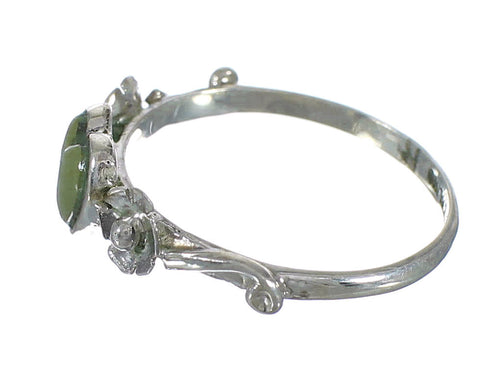 Sterling Silver And Turquoise Southwest Heart Flower Ring Size 6-3/4 WX80388