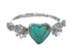 Turquoise Silver Heart Flower Southwestern Ring Size 5-1/4 WX80437