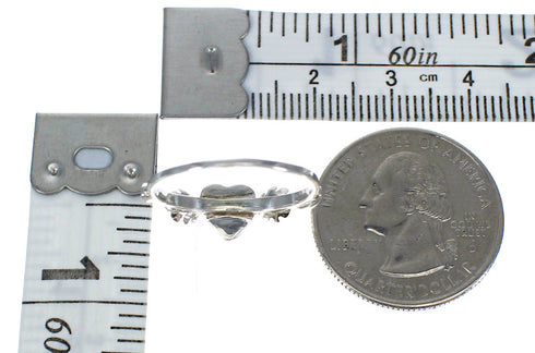 Genuine Sterling Silver Flower Southwest Turquoise Heart Ring Size 5-1/2 WX80532