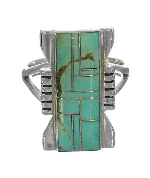 Sterling Silver Southwest Turquoise Ring Size 7-1/4 QX80272