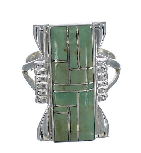 Genuine Sterling Silver Southwestern Turquoise Ring Size 6 QX80278
