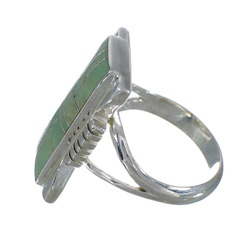 Genuine Sterling Silver Southwestern Turquoise Ring Size 6 QX80278
