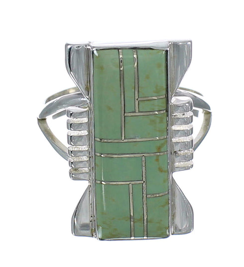 Southwest Silver Turquoise Ring Size 5-3/4 QX80281
