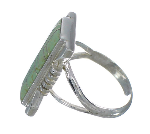 Southwestern Silver Turquoise Ring Size 6 QX80287