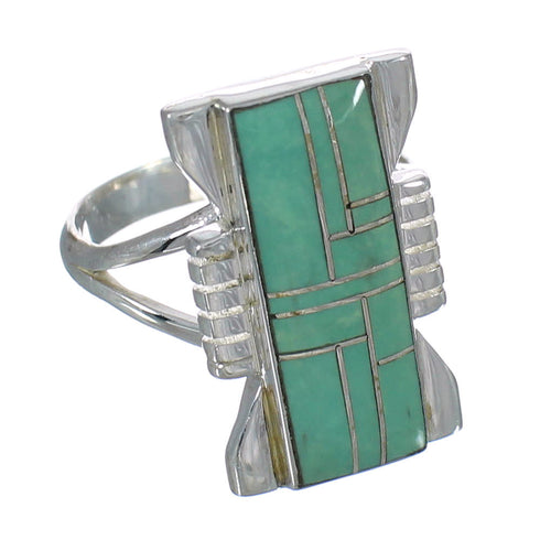 Turquoise Silver Southwestern Ring Size 8-1/2 QX80302