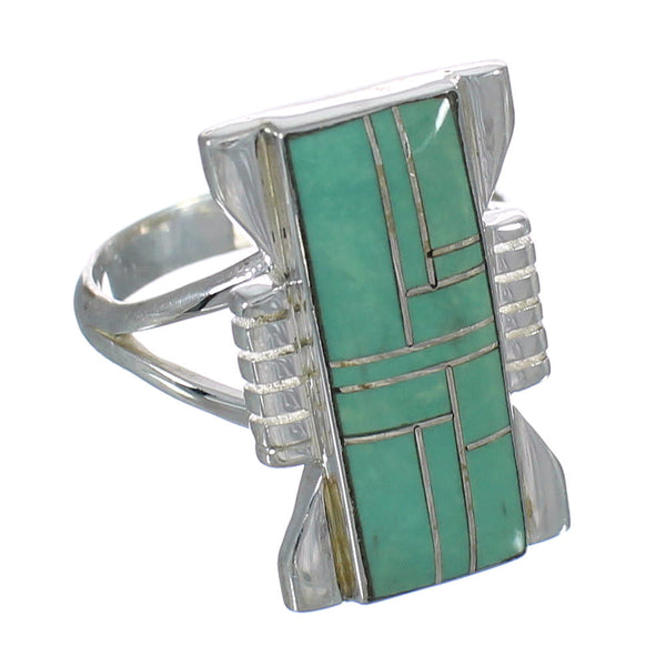 Turquoise Silver Southwestern Ring Size 8-1/2 QX80302