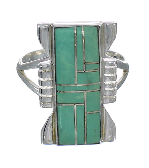 Turquoise Silver Southwestern Ring Size 8-1/2 QX80302