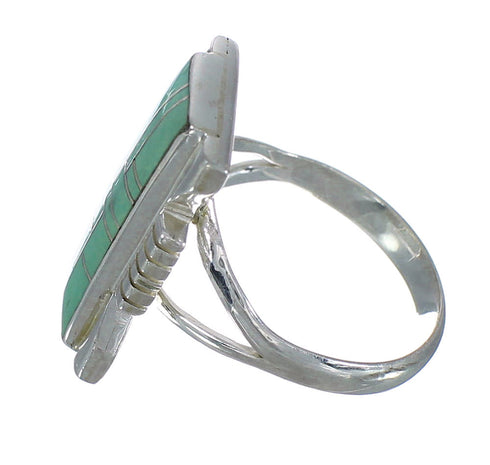 Turquoise Silver Southwestern Ring Size 8-1/2 QX80302