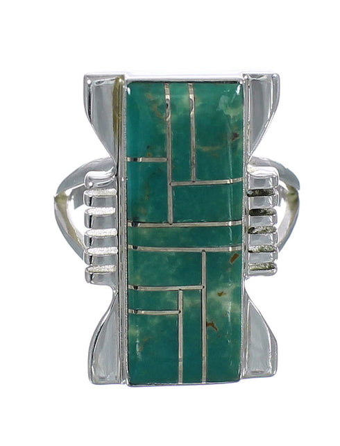 Turquoise Genuine Sterling Silver Southwestern Ring Size 7 QX80316