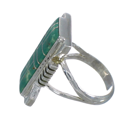 Turquoise Genuine Sterling Silver Southwestern Ring Size 7 QX80316