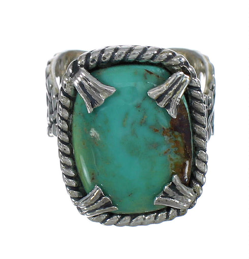 Turquoise Southwest Sterling Silver Ring Size 6-1/4 QX80380