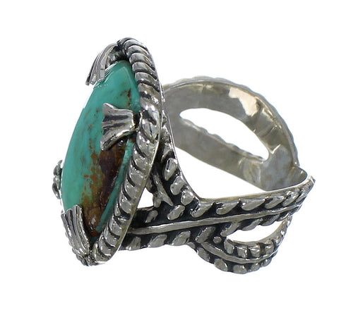 Turquoise Southwest Sterling Silver Ring Size 6-1/4 QX80380