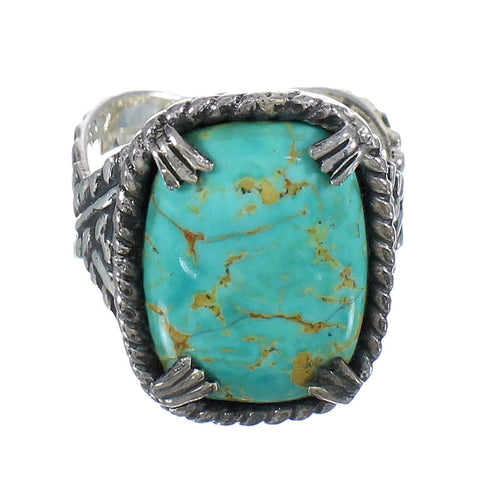Turquoise Southwest Genuine Sterling Silver Ring Size 6-3/4 QX80393
