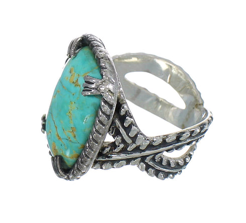 Turquoise Southwest Genuine Sterling Silver Ring Size 6-3/4 QX80393