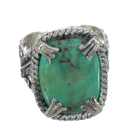 Sterling Silver Turquoise Southwestern Ring Size 7-1/2 QX80414