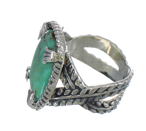 Sterling Silver Turquoise Southwestern Ring Size 7-1/2 QX80414