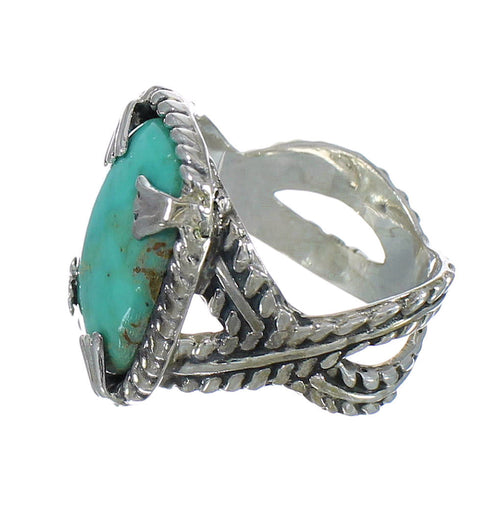 Authentic Sterling Silver Turquoise Southwestern Ring Size 7-1/2 QX80423