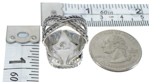 Authentic Sterling Silver Turquoise Southwestern Ring Size 7-1/2 QX80423