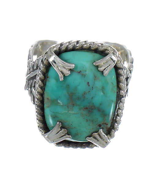 Genuine Sterling Silver Turquoise Southwestern Ring Size 5-3/4 QX80430