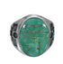 Southwestern Turquoise Sterling Silver Jewelry Ring Size 8-3/4 QX80671