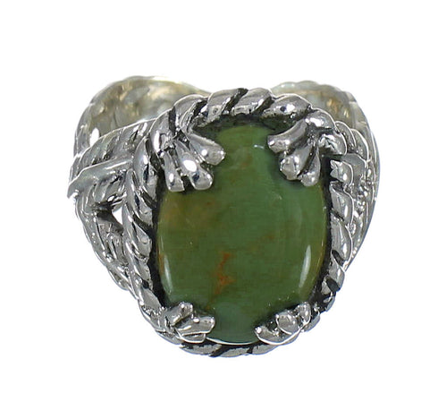 Southwestern Sterling Silver And Turquoise Ring Size 7 WX80713