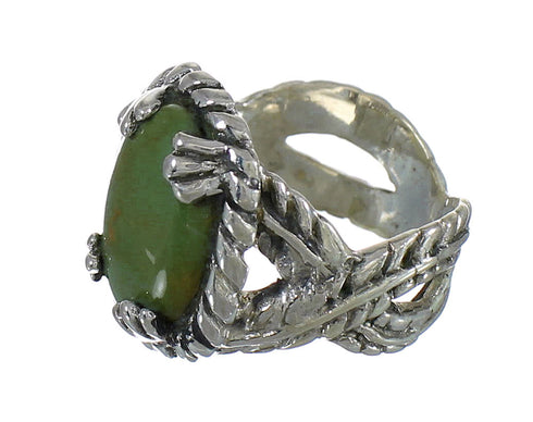 Southwestern Sterling Silver And Turquoise Ring Size 7 WX80713
