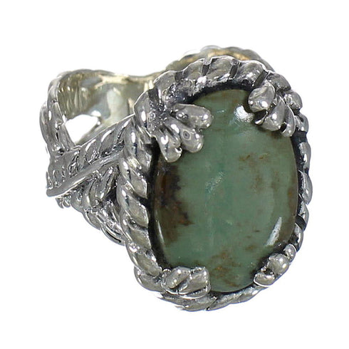 Southwest Turquoise And Genuine Sterling Silver Ring Size 5-1/4 WX80738
