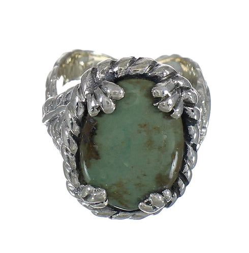 Southwest Turquoise And Genuine Sterling Silver Ring Size 5-1/4 WX80738