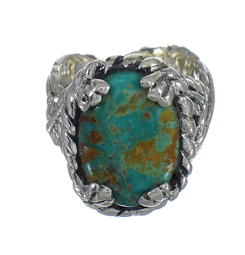 Southwestern Turquoise And Genuine Sterling Silver Ring Size 5-1/4 WX80741