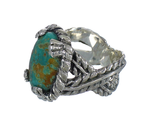 Southwestern Turquoise And Genuine Sterling Silver Ring Size 5-1/4 WX80741