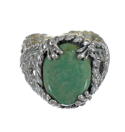 Southwestern Genuine Sterling Silver And Turquoise Ring Size 8-1/4 WX80752
