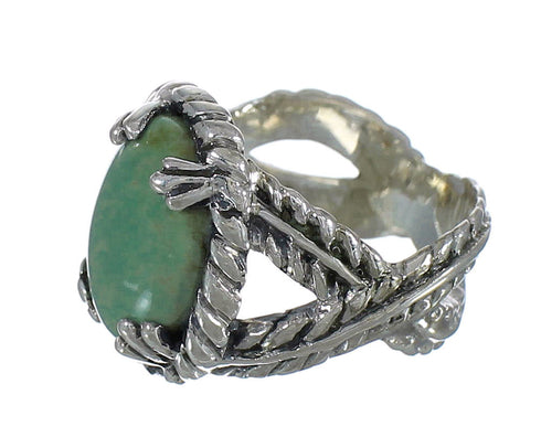 Southwestern Genuine Sterling Silver And Turquoise Ring Size 8-1/4 WX80752