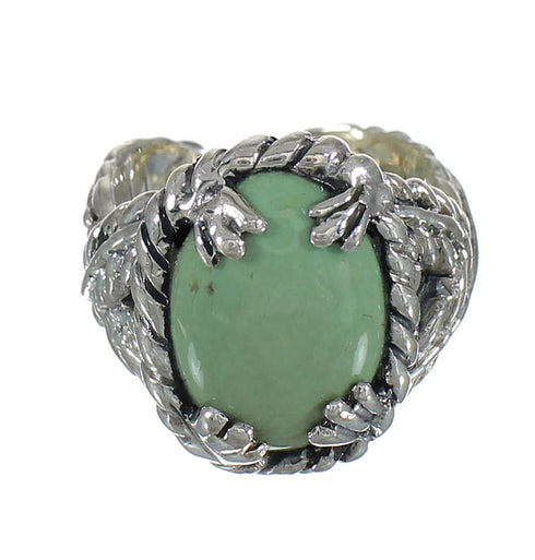Genuine Sterling Silver Southwestern Turquoise Ring Size 7-3/4 WX80766