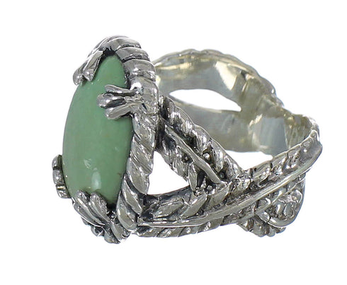 Genuine Sterling Silver Southwestern Turquoise Ring Size 7-3/4 WX80766
