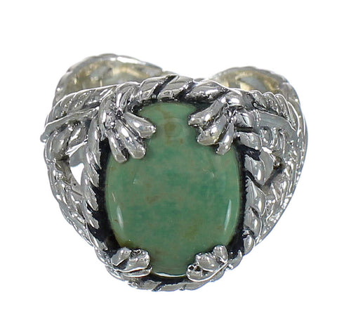Southwestern Turquoise And Authentic Sterling Siver Ring Size 8-1/4 WX80779