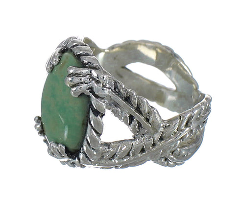 Southwestern Turquoise And Authentic Sterling Siver Ring Size 8-1/4 WX80779