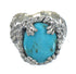 Sterling Silver Southwestern Turquoise Ring Size 5-1/2 RX61971