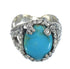 Genuine Sterling Silver Southwestern Turquoise Ring Size 4-1/2 RX61983