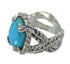 Genuine Sterling Silver Southwestern Turquoise Ring Size 4-1/2 RX61983