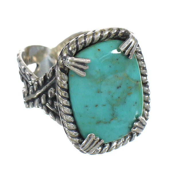 Turquoise And Genuine Sterling Silver Ring Size 7-1/4 RX62096