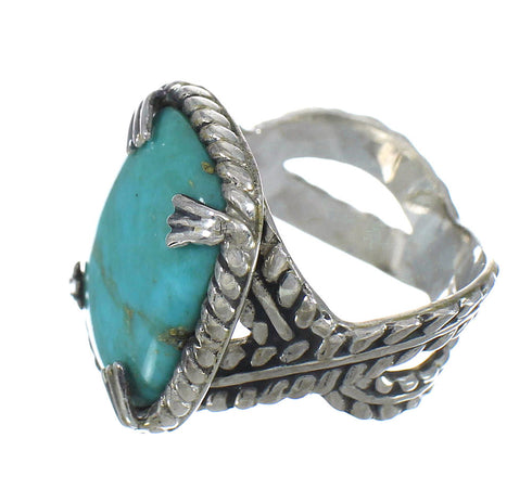 Genuine Sterling Silver And Turquoise Ring Size 7-1/4 RX62111