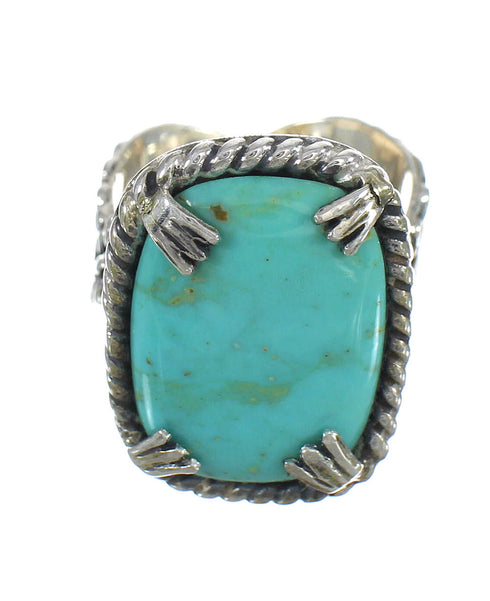 Genuine Sterling Silver Southwest Turquoise Ring Size 5-1/4 RX62127