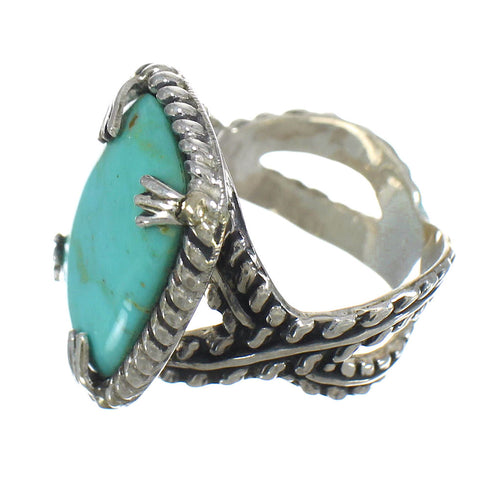 Genuine Sterling Silver Southwest Turquoise Ring Size 5-1/4 RX62127