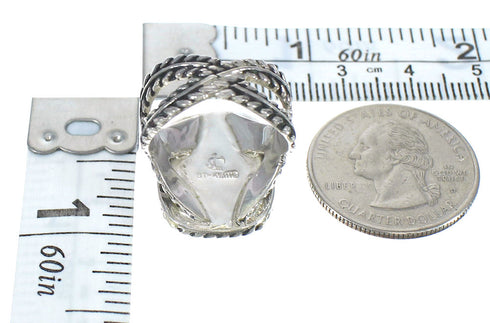 Genuine Sterling Silver And Southwest Turquoise Ring Size 7-1/2 RX62144