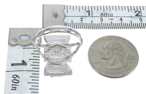 Genuine Sterling Silver And Turquoise Ring Size 7-3/4 RX62175