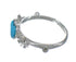 Silver Turquoise Heart Flower Ring Size 6-1/4 RX62411